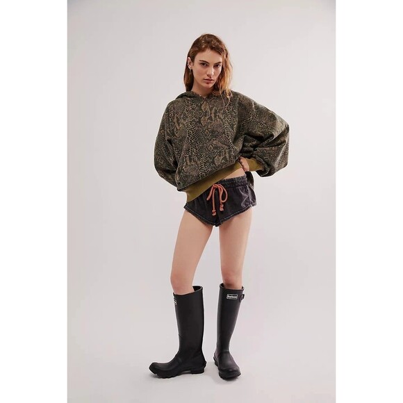 Free People We The Free It's A Vibe Printed Hoodie Top Oversized Snake M 282947